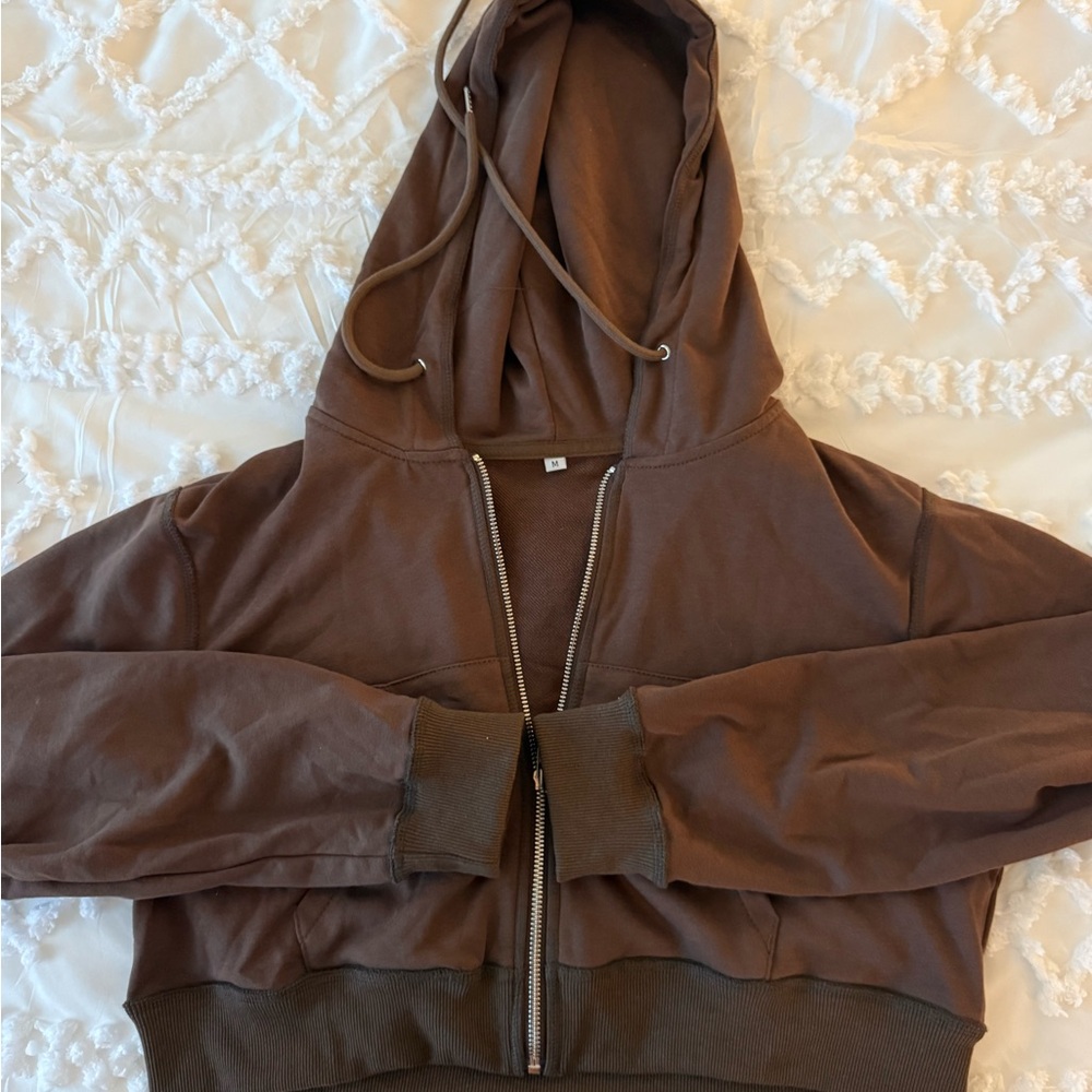 Brown Zip-Up Hoodie